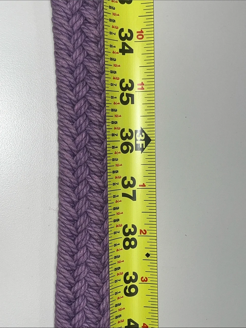 Eddie Bauer Lavender Braided Belt with Brown Leather Trim Size L / XL